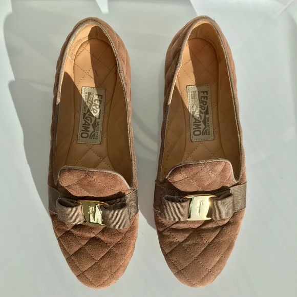Salvatore Ferragamo Shoes - Ferragamo Suede Flat, Taupe
